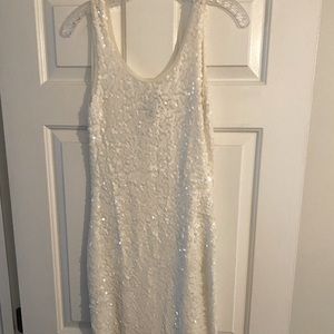BCBG white sequin short dress